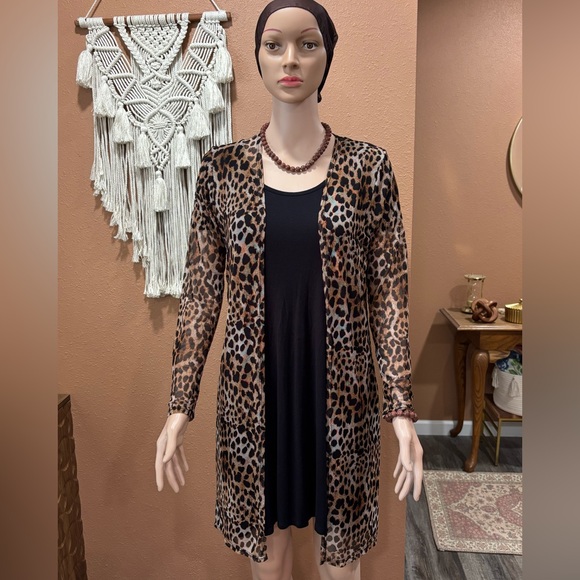 Discreet Other - Discreet Leopard Print Kimono - Brown & Black